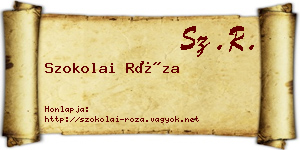 Szokolai Róza névjegykártya